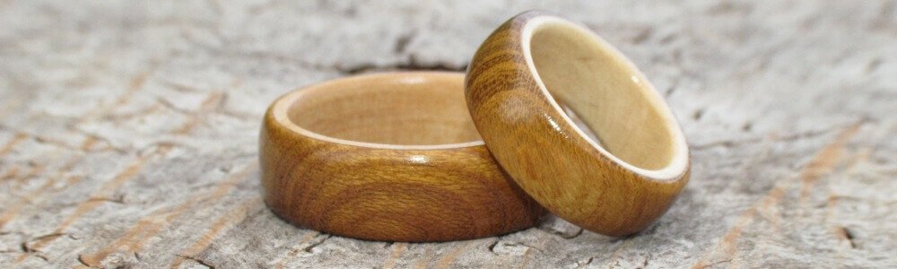 Wooden rings 5th anniversary gifts by The Wood Hut Scotland